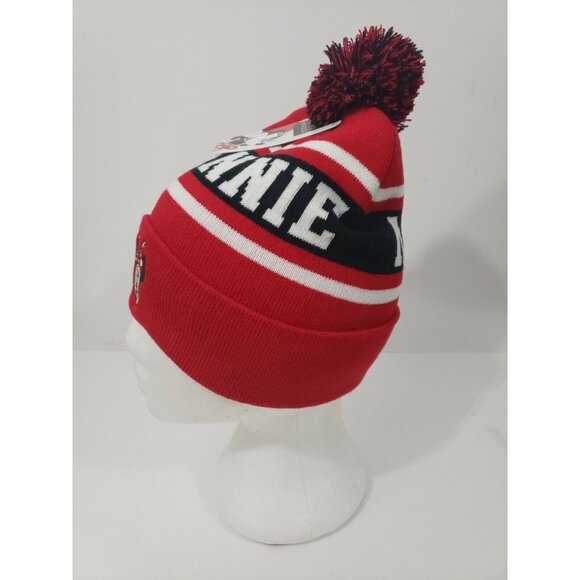 NEW- Concept One Red and Black Minnie Mouse Pom Pom Beanie Acrylic Winter - Picture 2 of 7